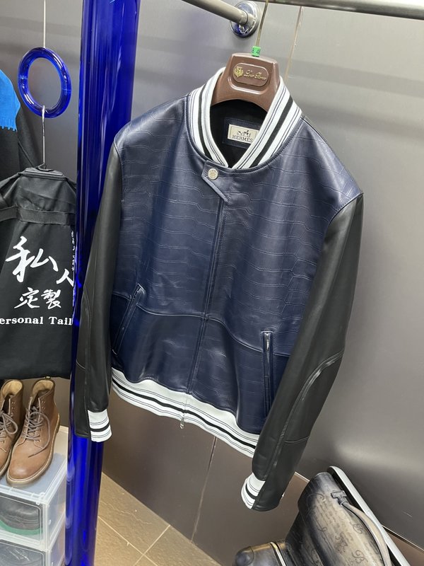 악어무늬 양피 야구 점퍼 001-268342