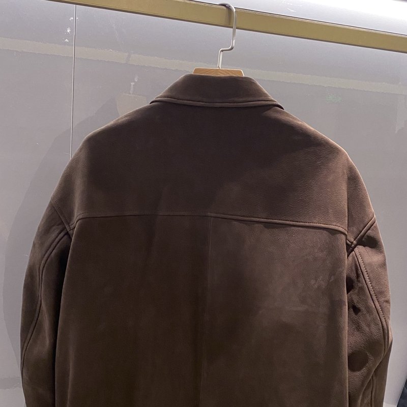 Loewe 남성 가죽 라펠 자켓 001-268360