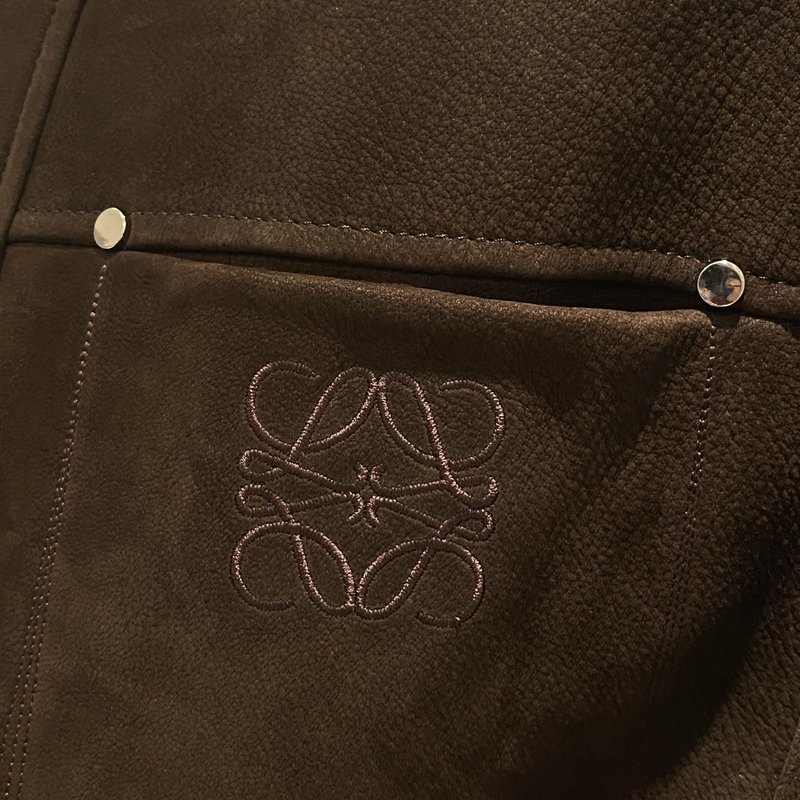 Loewe 남성 가죽 라펠 자켓 001-268360