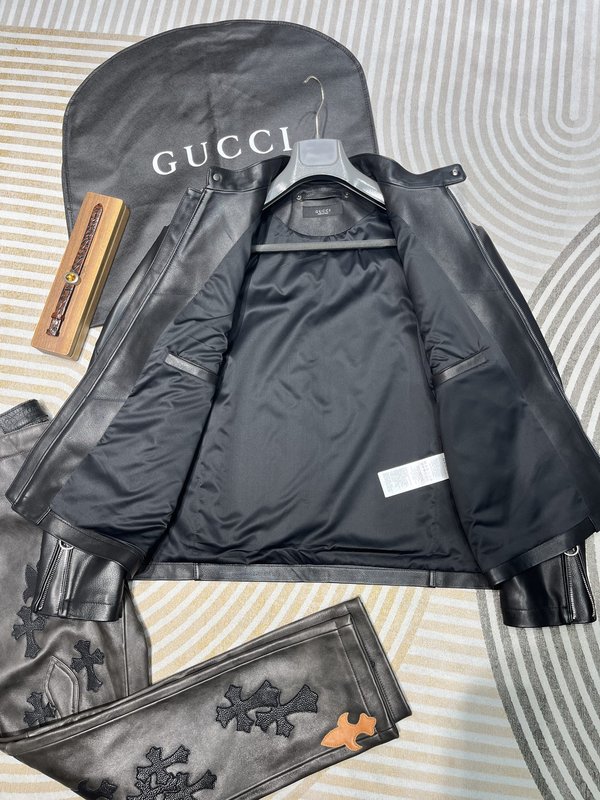 GUCC* 스탠드칼라 레더 자켓 001-268369