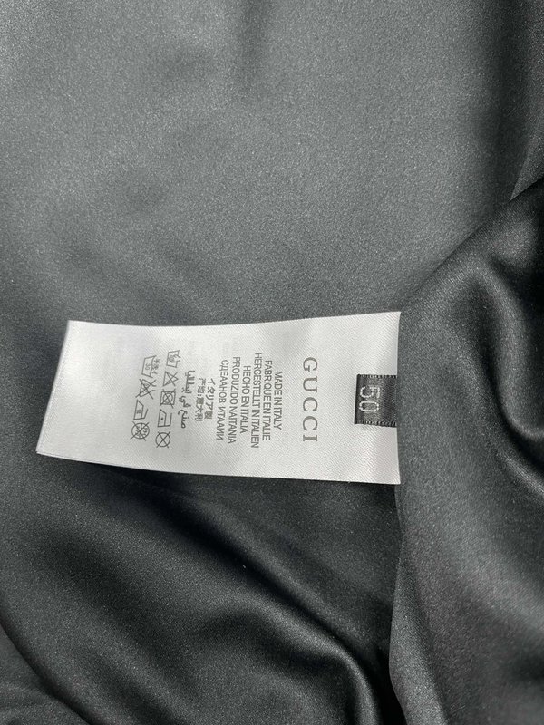 Gucci 정교한 자수 작은 로고 야구 점퍼 가죽 자켓 001-268374