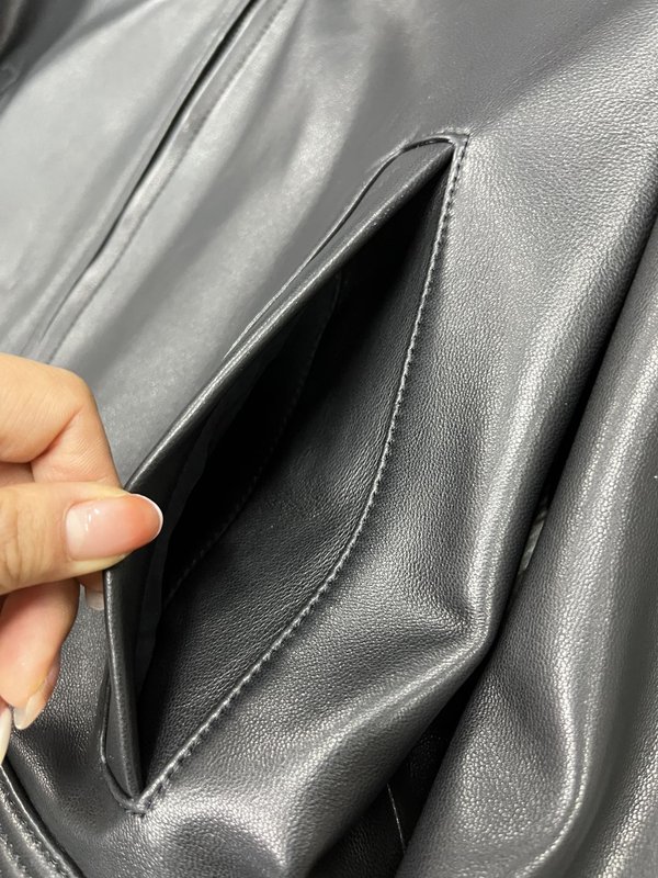 TODS 블랙 바이커 가죽 자켓 001-268398