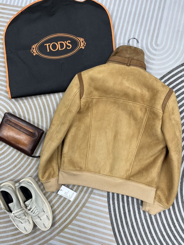 TODS 양모 피혁 재킷 (숏 스타일) 001-268405