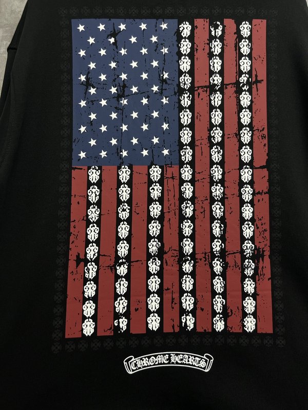 크롬하츠 빈티지 올드 미국 국기 지퍼 후드티 001-270587