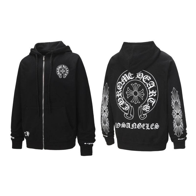 Chrome Hearts 프린트 지퍼 후드 가디건 001-270618