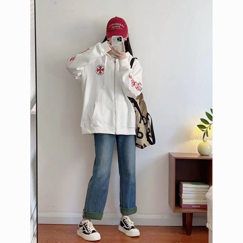 크롬하츠 프린트 지퍼 집업 가디건 001-270628