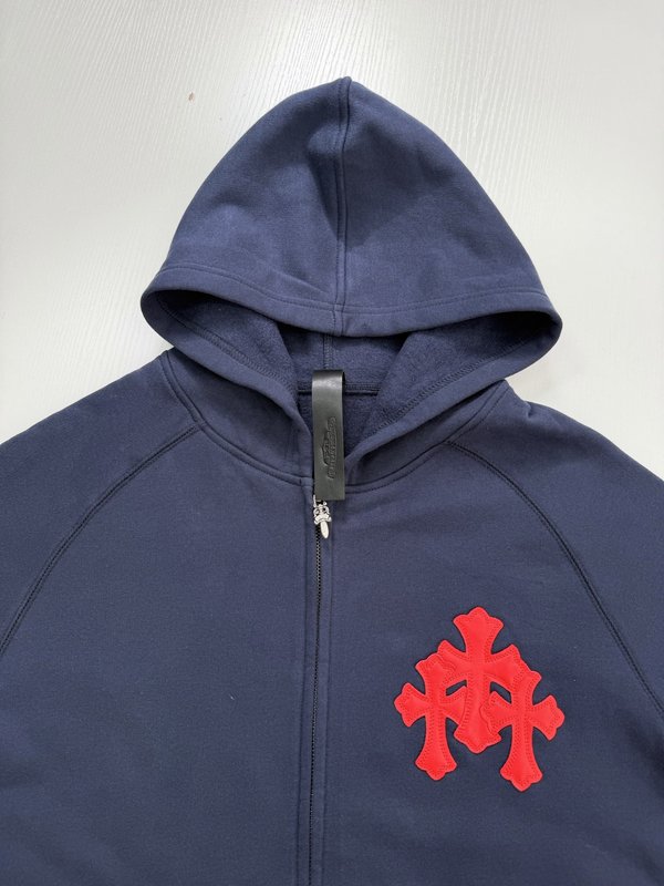 Chrome Hearts 남색 레드라벨 십자가 후드티 001-270637