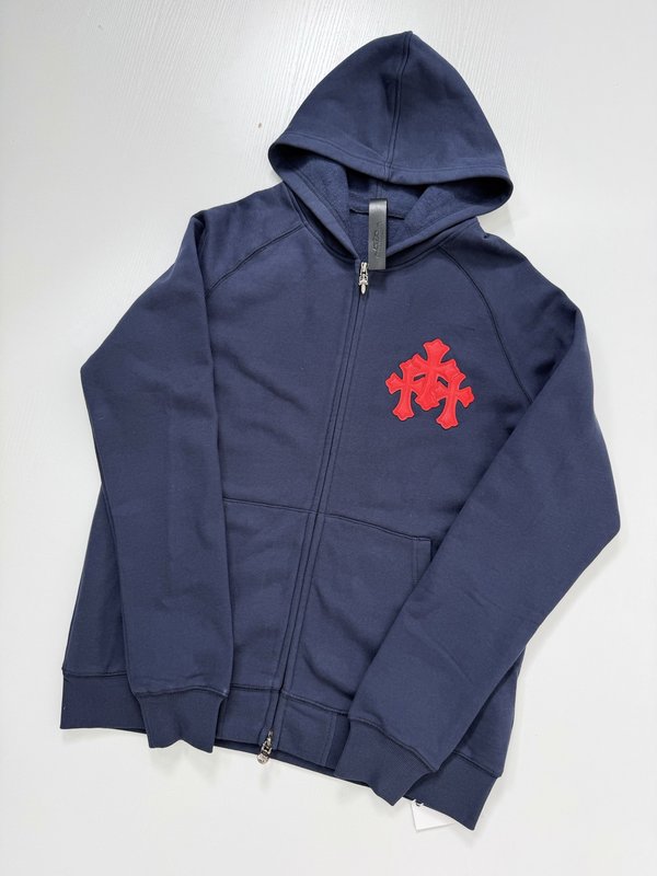 Chrome Hearts 남색 레드라벨 십자가 후드티 001-270637