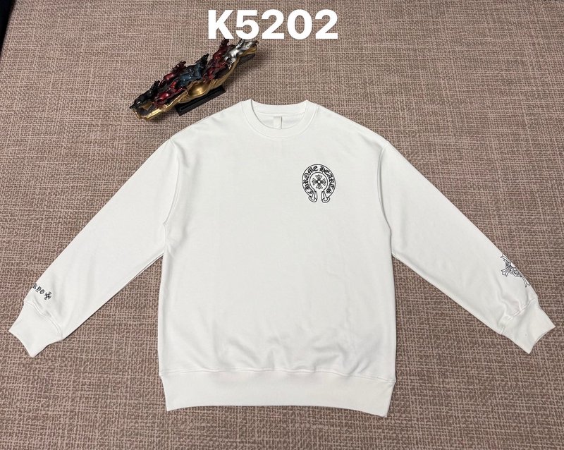 크롬하츠 라운드넥 맨투맨 말발굽 십자가 프린트 001-270643