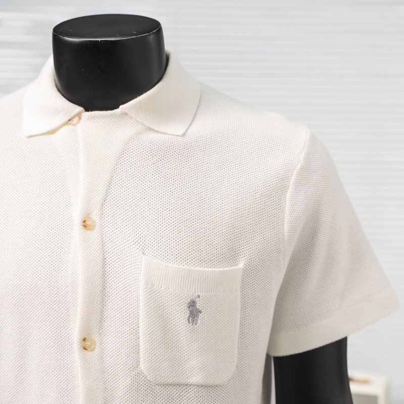 Ralph Lauren 포켓 자수 니트 반팔 셔츠 001-270984