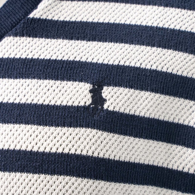 Ralph Lauren 스트라이프 세일러 칼라 니트 폴 001-270999