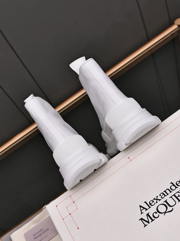 알렉산더 맥퀸 두꺼운 앞지퍼 오토바이 부츠 001-271181