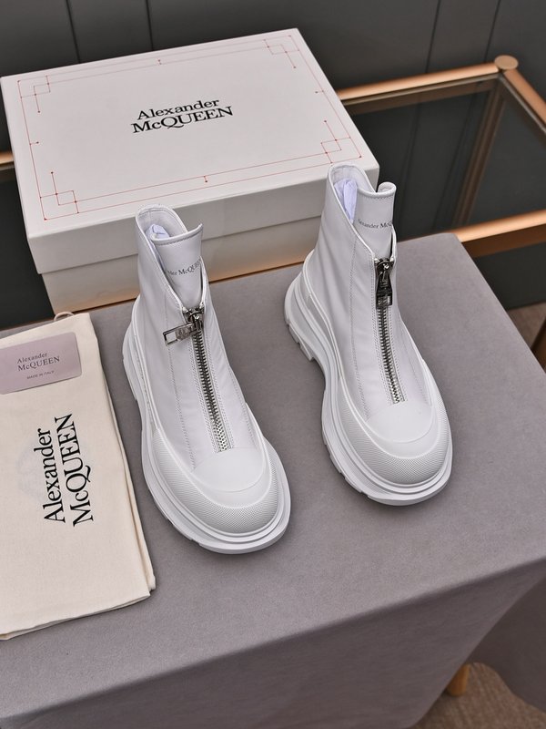 알렉산더 맥퀸 두꺼운 앞지퍼 오토바이 부츠 001-271181