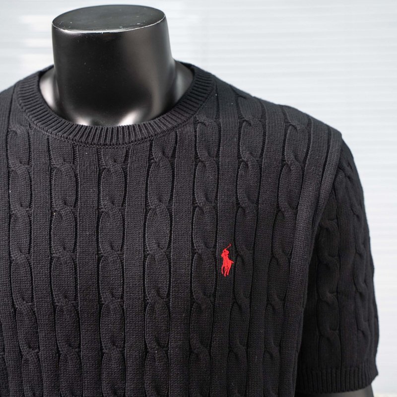 Ralph Lauren 남성 라운드넥 순색 자수 로고 001-271405