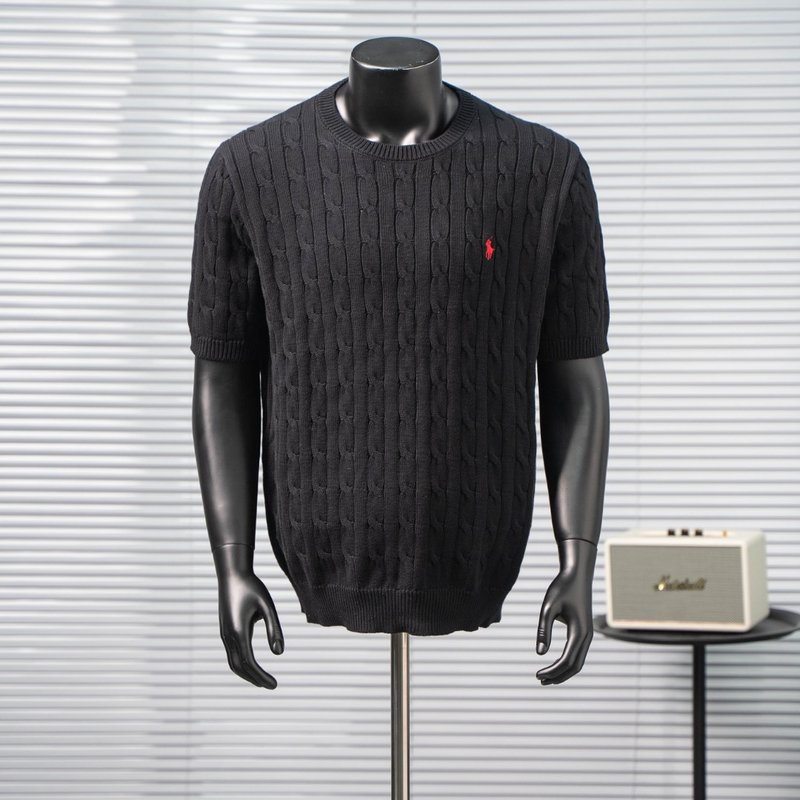 Ralph Lauren 남성 라운드넥 순색 자수 로고 001-271405