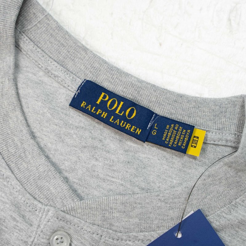 Ralph Lauren 말 자수 헨리넥 긴팔 티셔츠 001-271415