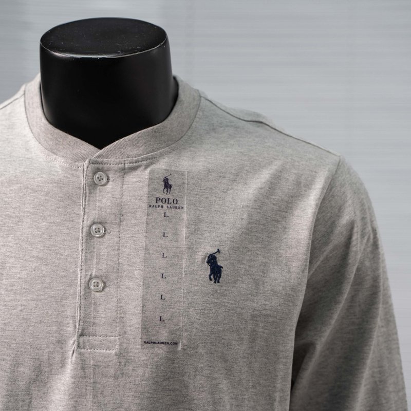 Ralph Lauren 말 자수 헨리넥 긴팔 티셔츠 001-271415