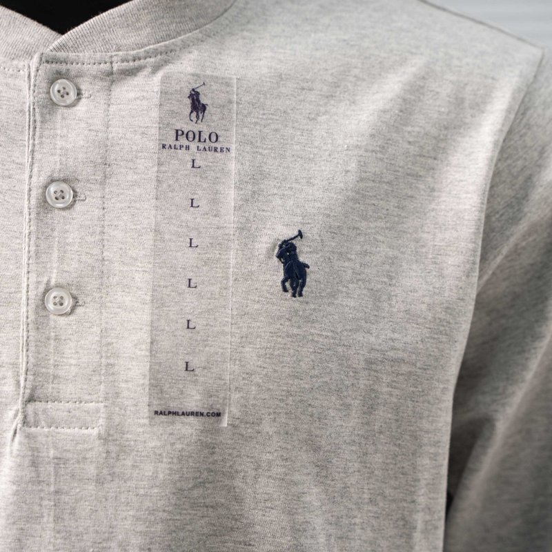 Ralph Lauren 말 자수 헨리넥 긴팔 티셔츠 001-271415