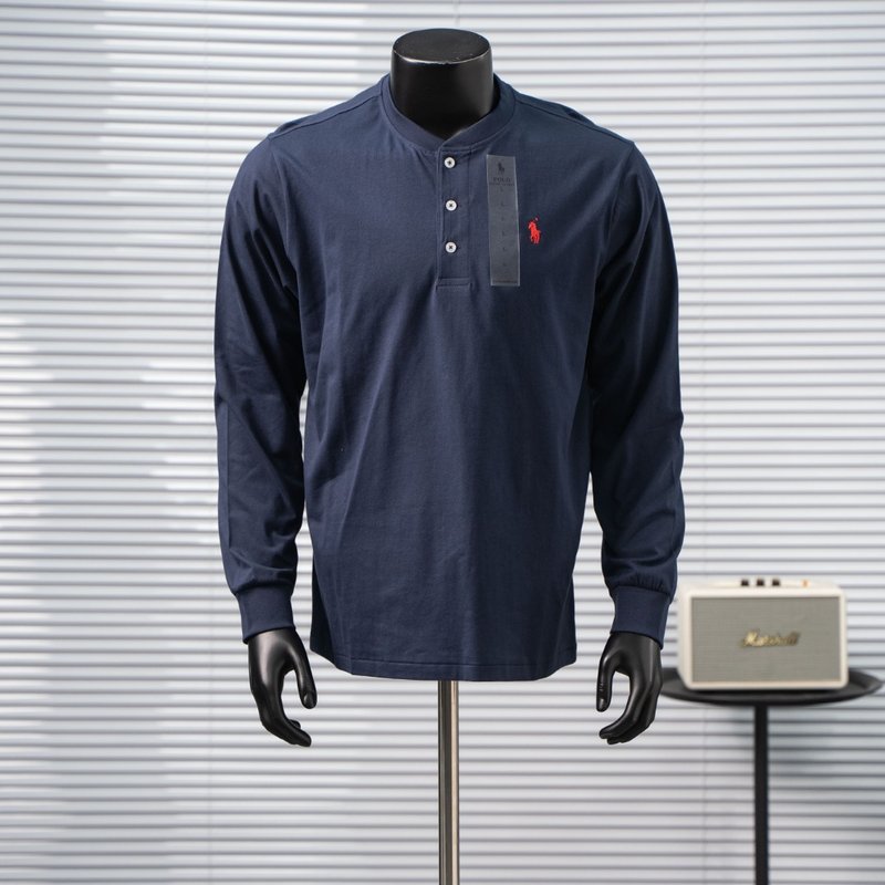 Ralph Lauren 말 자수 헨리넥 긴팔 티셔츠 001-271418