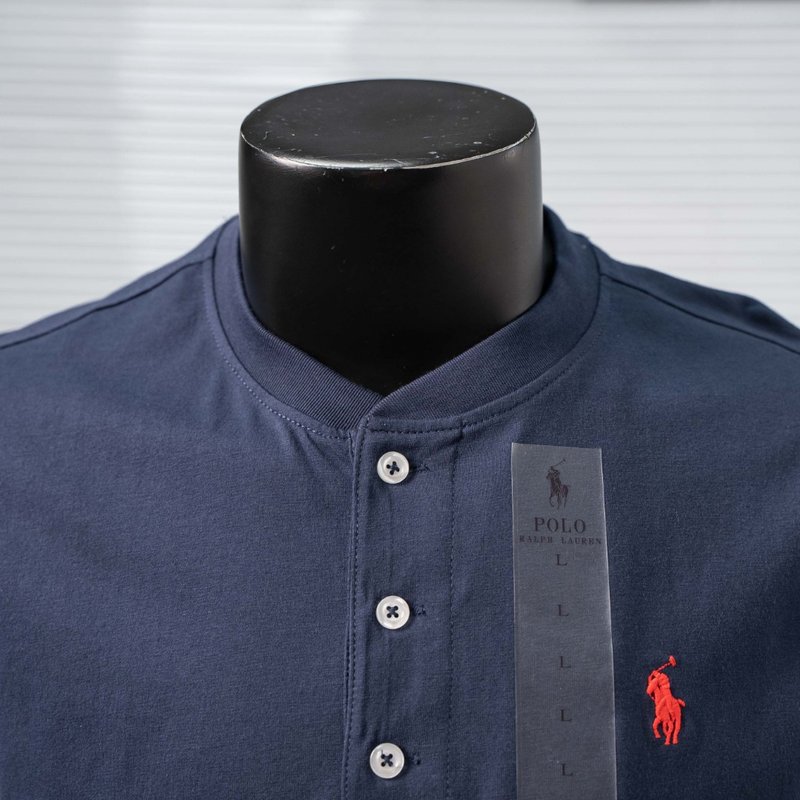 Ralph Lauren 말 자수 헨리넥 긴팔 티셔츠 001-271418