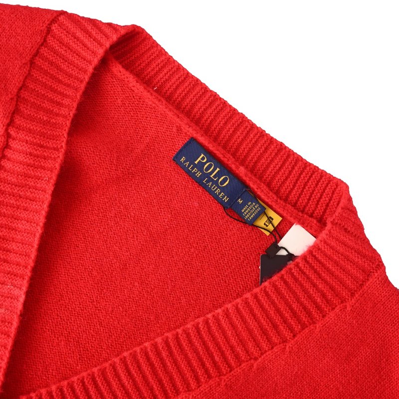 Ralph Lauren V넥 솔리드 울 니트 가디건 001-271425
