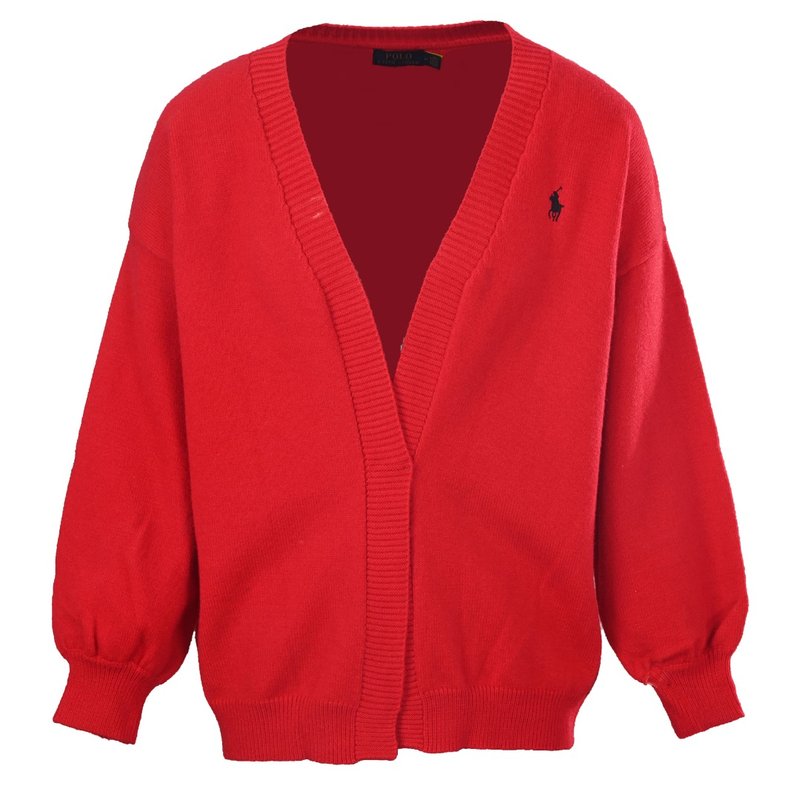 Ralph Lauren V넥 솔리드 울 니트 가디건 001-271425