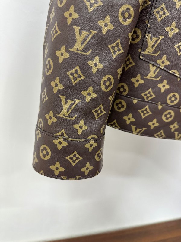 LV 모노그램 프린트 가죽 작업복 자켓 001-271809