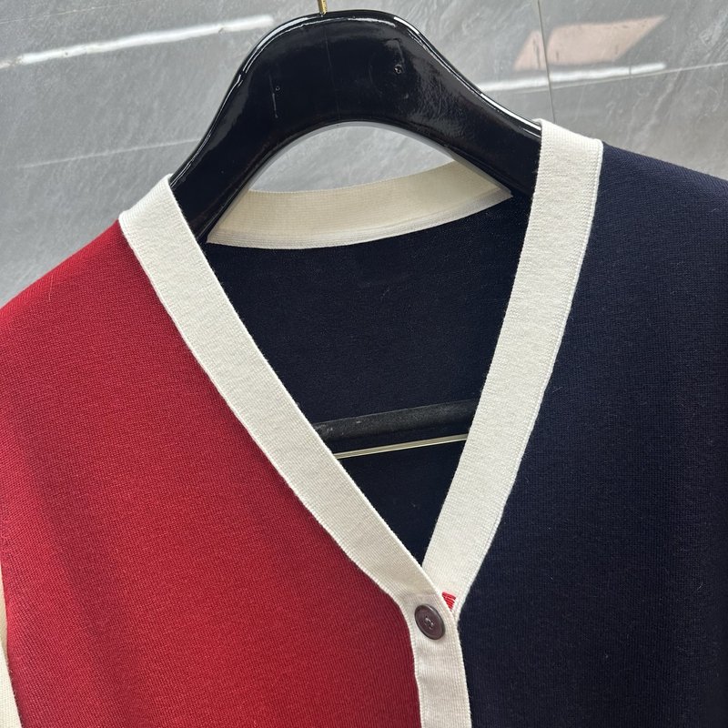 THOM BROWNE 컬러블록 니트 가디건 001-271863