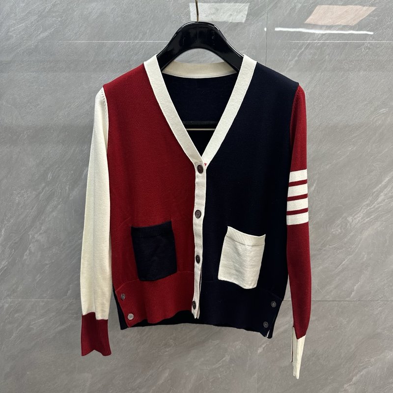 THOM BROWNE 컬러블록 니트 가디건 001-271863