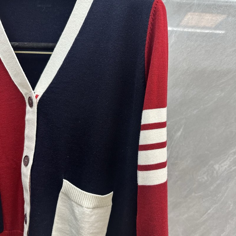 THOM BROWNE 컬러블록 니트 가디건 001-271863