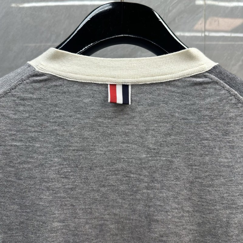 톰브라운 컬러블록 니트 가디건 001-271865