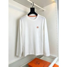에르메스 라운드넥 긴팔 티셔츠 리퀴드 암모니아 실크 자 001-271906