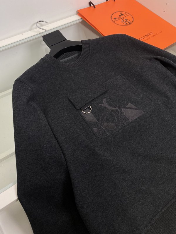 에르메스 패치 포켓 자수 스웨트셔츠 001-271914
