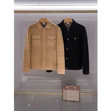 Burberry 남성용 자카드 체크 니트 가디건 001-271944