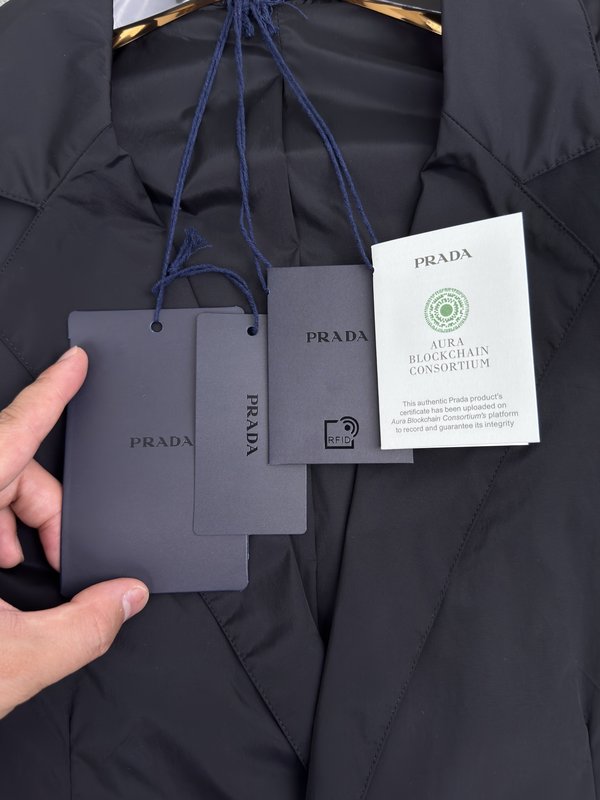 PRAD* 싱글 브레스트 얇은 면 나일론 정장 자켓 001-271961