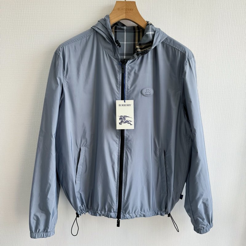 Burberry 양면 착용 격자 무늬 후드 코트 001-271967