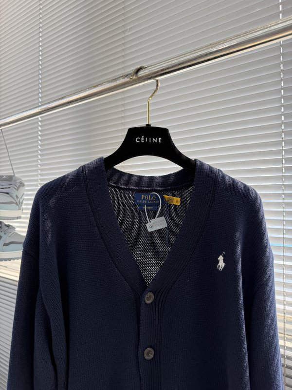 Ralph Lauren 자수 로고 면 니트 가디건 001-272009