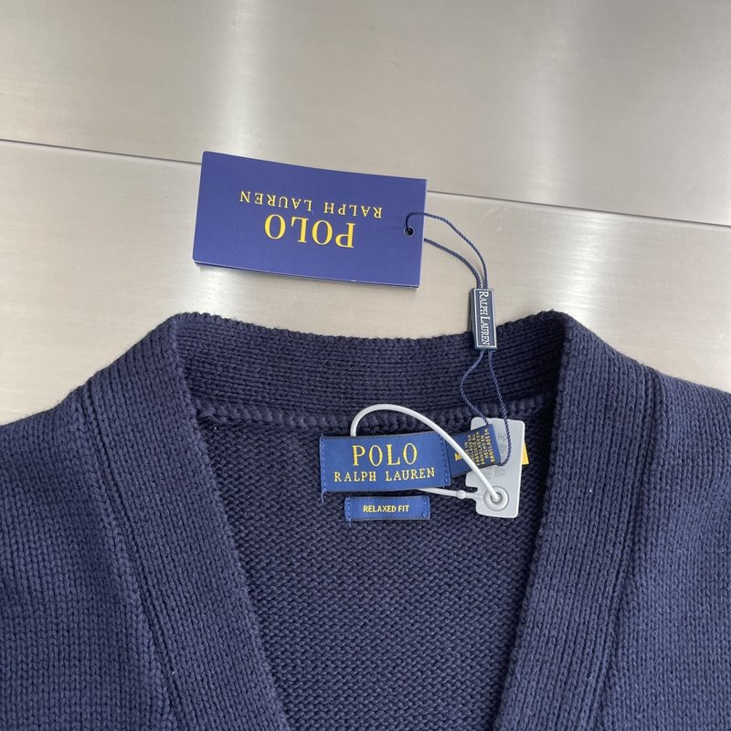 Ralph Lauren 자수 로고 면 니트 가디건 001-272009