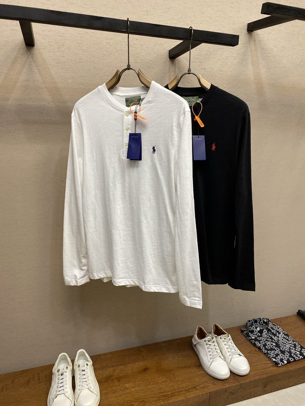 Ralph Lauren 자수 헨리넥 긴팔 티셔츠 001-272016