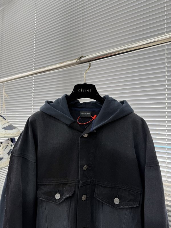 Balenciaga 자수 후드 데님 자켓 001-272052