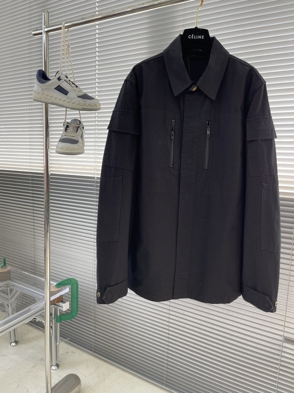 발렌시아가 단색 싱글 브레스트 지퍼 재킷 001-272070