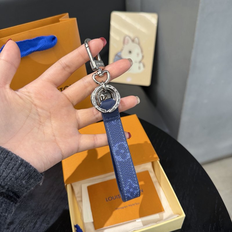 루이 블루 모노그램 키링 백참 001-273155