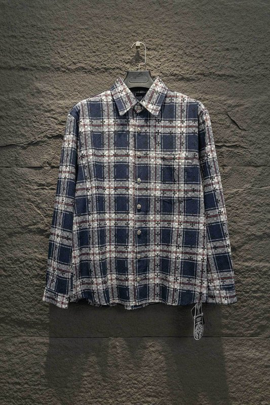 Chrome Hearts 풀프린트 격자무늬 셔츠 001-273402