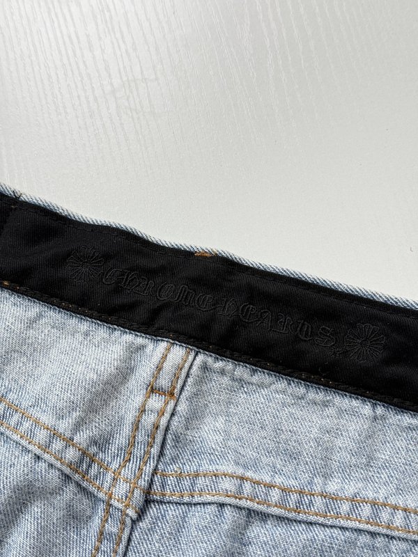 크롬하트 블랙 가죽 크로스 스트레이트 진 001-273440