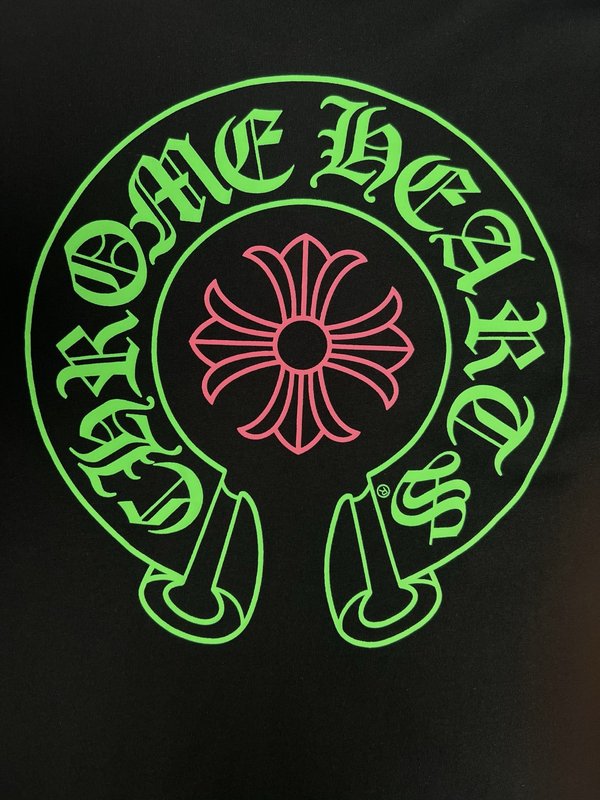 Chrome Hearts 형광 녹색 말발굽 긴팔 티셔츠 001-273448