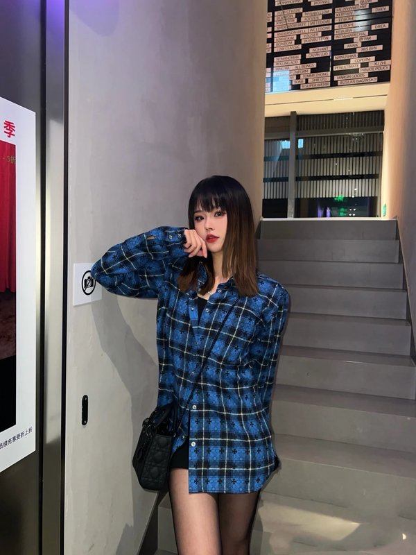 크롬하츠 풀 프린트 체크 셔츠 001-273484