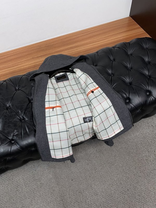 심플 카라 후드 누빔 재킷 코트 001-273535