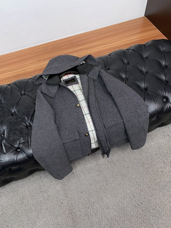심플 카라 후드 누빔 재킷 코트 001-273535