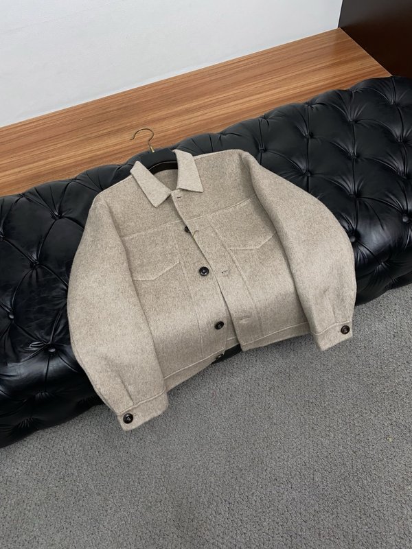 남성 캐주얼 울 라펠 재킷 001-273537