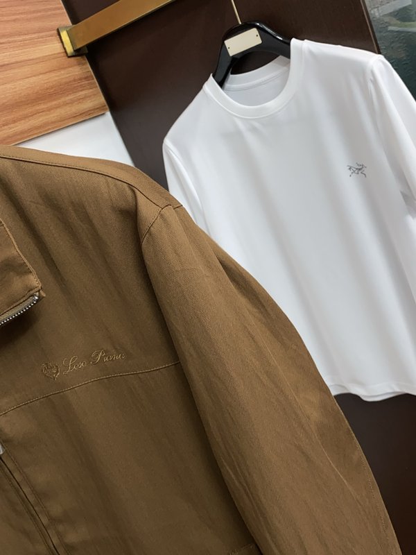 Loro Piana 남성 캐주얼 스탠드 칼라 자켓 001-273545